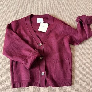 Women's Burgundy Cardigan Sweater